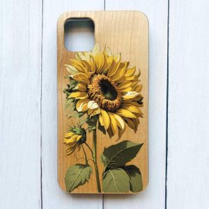 Дерев'яний чохол на iPhone 11 Pro Max (6,5) :: Соняшник (принт 274)