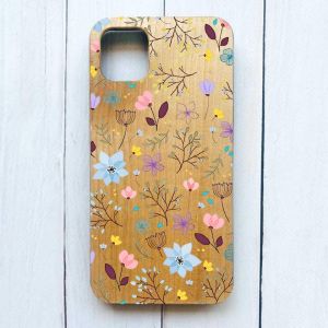 Дерев'яний чохол на iPhone 11 Pro Max (6,5) :: Квітковий фон (принт 267)