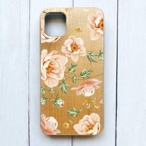 Дерев'яний чохол на iPhone 12 / 12 Pro (6.1) :: Квіти пастельні (принт 277)