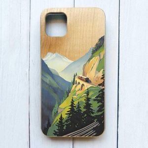 Дерев'яний чохол на iPhone 12 / 12 Pro (6.1) :: Пейзаж. Гори (принт 87)