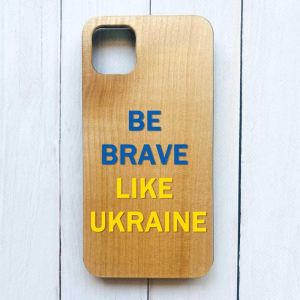 Дерев'яний чохол на iPhone 12 / 12 Pro (6.1) :: Сміливість (патріотичний принт 5)