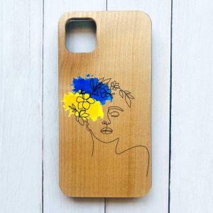 Дерев'яний чохол на iPhone 12 / 12 Pro (6.1) :: Українка Арт (патріотичний принт 3)