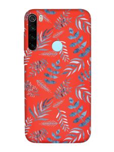Матовий червоний чохол на Xiaomi Redmi Note 8T :: Рослинний фон (принт 276)