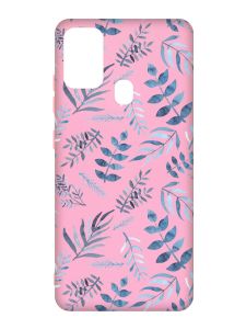 Матовий рожевий чохол на Samsung Galaxy M30s/M21 :: Рослинний фон (принт 276)