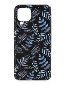 Матовий чорний чохол на Samsung Galaxy A12 :: Рослинний фон (принт 276)