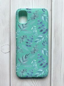 Матовий бірюзовий чохол на Samsung Galaxy A04E / A042 :: Рослинний фон (принт 276)
