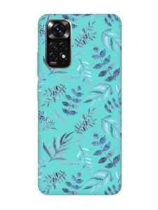 Матовий бірюзовий чохол на Xiaomi Redmi Note 11 :: Рослинний фон (принт 276)