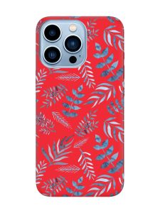 Матовий червоний чохол на Apple iPhone 13 Pro Max :: Рослинний фон (принт 276)