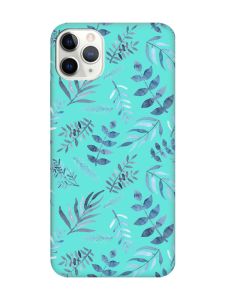 Матовий бірюзовий чохол на iPhone 11 Pro Max (6.5) :: Рослинний фон (принт 276)