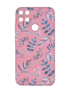 Матовий рожевий чохол на Xiaomi Redmi 10C :: Рослинний фон (принт 276)