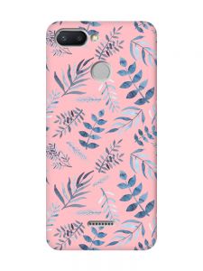 Матовий рожевий чохол на Xiaomi Redmi 6 :: Рослинний фон (принт 276)