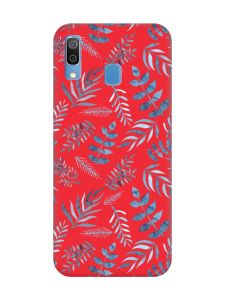Матовий червоний чохол на Samsung Galaxy A30 (2019) / A20 (2019) :: Рослинний фон (принт 276)