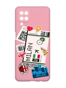 Матовий рожевий чохол на Samsung Galaxy A12 :: Подорожі. Італія (принт 325)