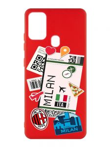 Матовий червоний чохол на Samsung Galaxy M30s/M21 :: Подорожі. Італія (принт 325)