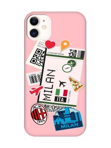 Матовий рожевий чохол на Apple iPhone 11 (6.1) :: Подорожі. Італія (принт 325)