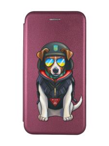 Чохол-книжка з малюнком для Xiaomi Redmi 12C Бордовий :: Патрон (патріотичний принт 4)