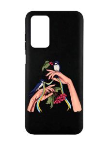 Матовий чорний чохол на Xiaomi Redmi Note 11 4G :: Ластівки (патріотичний принт 15)