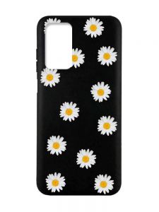 Матовий чорний чохол на Xiaomi Redmi Note 11 4G :: Фон ромашки (принт 41)