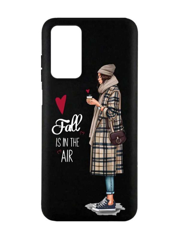 Матовий чорний чохол на Xiaomi Redmi Note 11 4G :: Дівчина з кавою (принт 59)