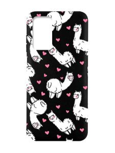 Матовий чорний чохол на Xiaomi Redmi Note 11 4G :: Лами (принт 95)