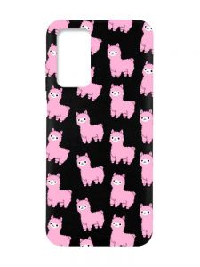 Матовий чорний чохол на Xiaomi Redmi Note 11 4G :: Лами рожеві (принт 101)