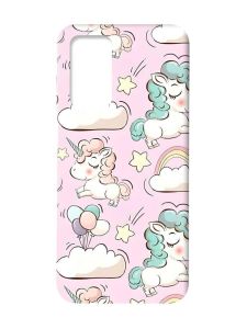 Матовий чохол з чорними боками на Xiaomi Redmi Note 11 4G :: Єдинороги (принт 106)