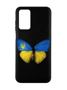 Матовий чорний чохол на Xiaomi Redmi Note 11 4G :: Метелик Україна (принт 255)