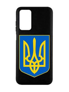 Матовий чорний чохол на Xiaomi Redmi Note 11 4G :: Тризуб Україна (принт 256)