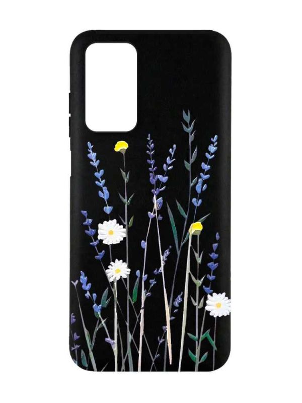 Матовий чорний чохол на Xiaomi Redmi Note 11 4G :: Польові квіти (принт 270)