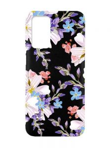 Матовий чорний чохол на Xiaomi Redmi Note 11 4G :: Квітковий малюнок (принт 272)
