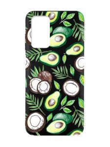 Матовий чорний чохол на Xiaomi Redmi Note 11 4G :: Авокадо і кокос (принт 303)