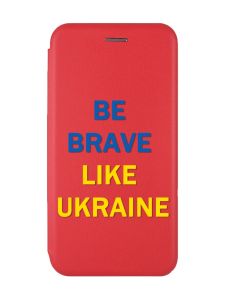 Чохол-книжка з малюнком для Samsung Galaxy M32/ M22/ A22 4G Червоний :: Сміливість (патріотичний принт 5)