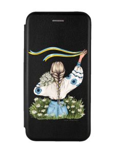 Чохол-книжка з малюнком для Samsung Galaxy A24 Чорний :: Дівчина зі стрічкою (принт 17)