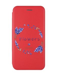 Чохол-книжка з малюнком для Samsung Galaxy A54 5G Червоний :: Лавандовий віночок (принт 19)
