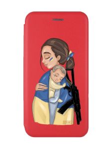 Чохол-книжка з малюнком для Samsung Galaxy A54 5G Червоний :: Мама-захисниця (патріотичний принт 20)