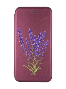 Чохол-книжка з малюнком для Xiaomi Redmi 12C Бордовий :: Лаванда (принт 28)