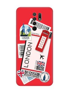 Матовий червоний чохол на Xiaomi Redmi 9 :: Подорожі. Лондон (принт 326)