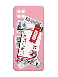 Матовий рожевий чохол на Samsung Galaxy A12 :: Подорожі. Лондон (принт 326)