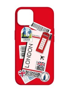 Матовий червоний чохол на Apple iPhone 14 :: Подорожі. Лондон (принт 326)