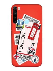 Матовий червоний чохол на Xiaomi Redmi Note 8T :: Подорожі. Лондон (принт 326)