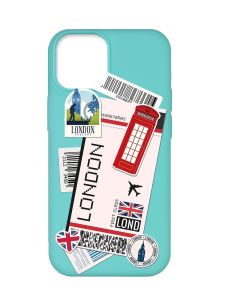 Матовий бірюзовий чохол на Apple iPhone 12 Pro Max :: Подорожі. Лондон (принт 326)