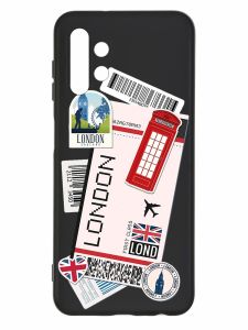 Матовий чорний чохол на Samsung Galaxy A13 4G :: Подорожі. Лондон (принт 326)
