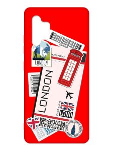 Матовий червоний чохол на Samsung Galaxy A32 :: Подорожі. Лондон (принт 326)
