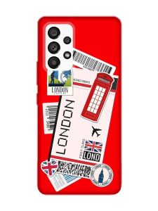 Матовий червоний чохол на Samsung Galaxy A53 4G/5G :: Подорожі. Лондон (принт 326)