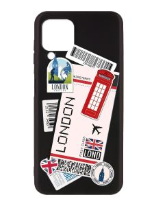 Матовий чорний чохол на Samsung Galaxy A12 :: Подорожі. Лондон (принт 326)