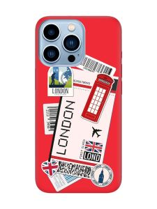Матовий червоний чохол на Apple iPhone 13 Pro Max :: Подорожі. Лондон (принт 326)