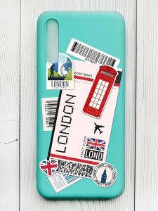 Матовий бірюзовий чохол на Samsung Galaxy А50 (2019) А505F :: Подорожі. Лондон (принт 326)