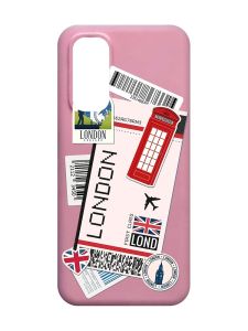Матовий рожевий чохол на Xiaomi Redmi Note 11 4G :: Подорожі. Лондон (принт 326)