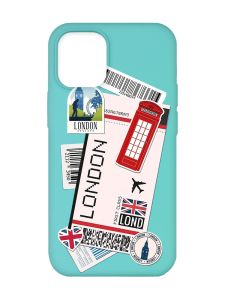 Матовий бірюзовий чохол на Apple iPhone 12/12 Pro (6.1) :: Подорожі. Лондон (принт 326)