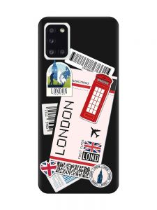Матовий чорний чохол на Samsung Galaxy A31 :: Подорожі. Лондон (принт 326)
